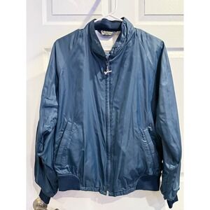 Vintage Duckster ProGroup Mens Medium Blue Full Zip Windbreaker‎ Jacket Lined